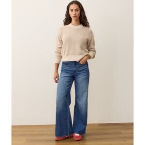 MARINE LAYER Robin Textured Crewneck Sweater Women's Size XL Almond